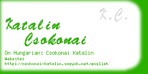 katalin csokonai business card